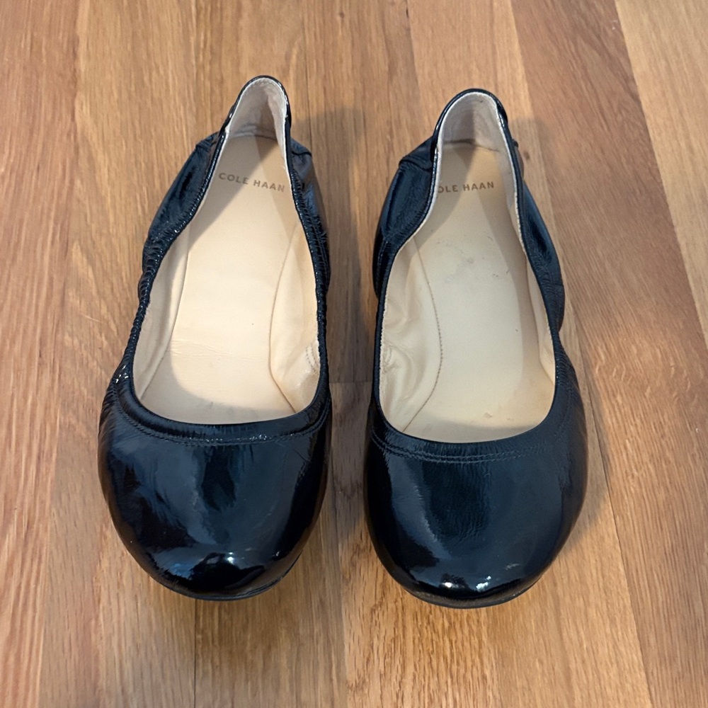 Cole Haan Women's Shiny Black Flats